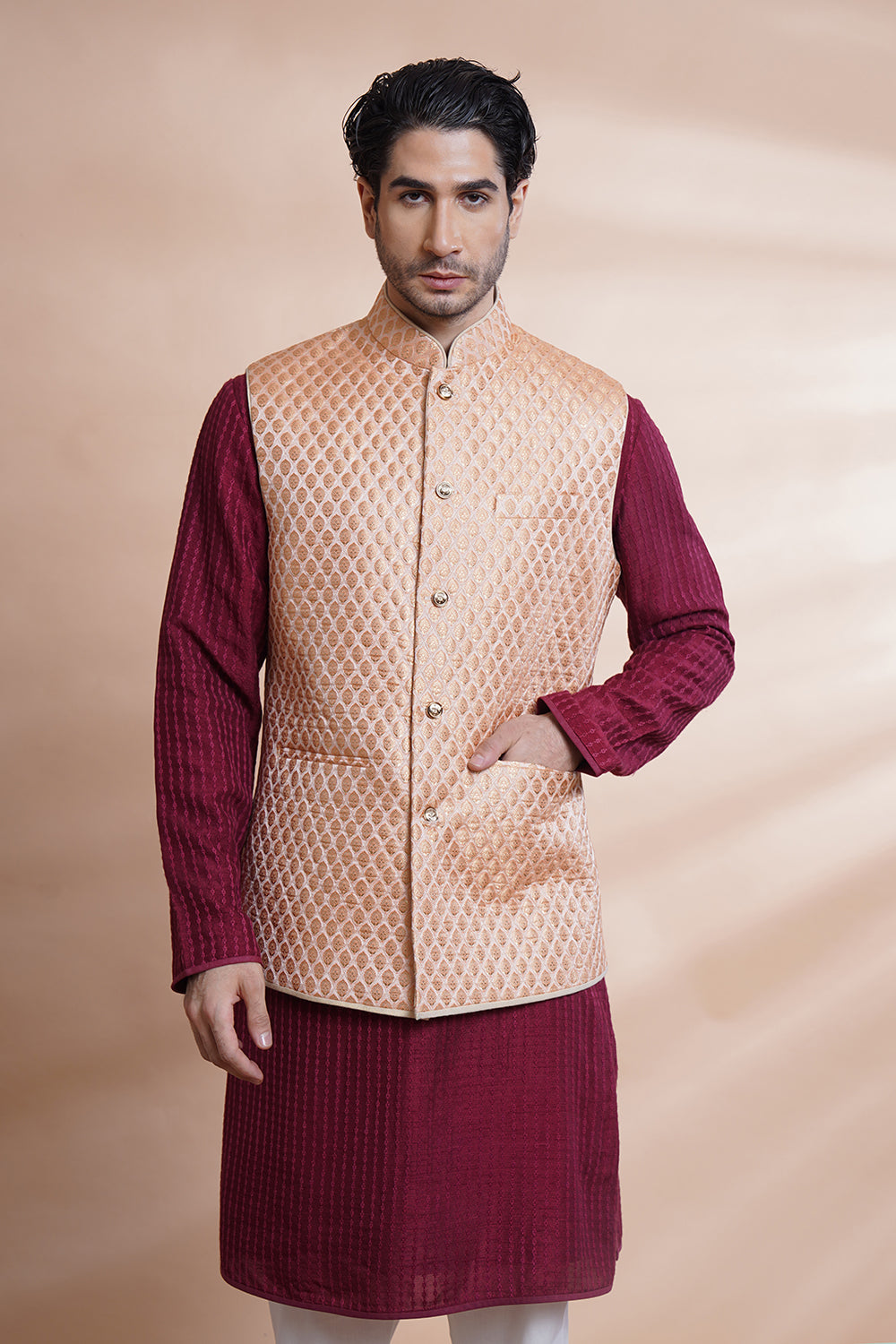 Orange Brocade Bundi Set