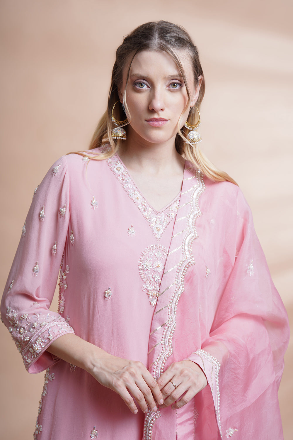 Pink Georgette Kurta Suit Set