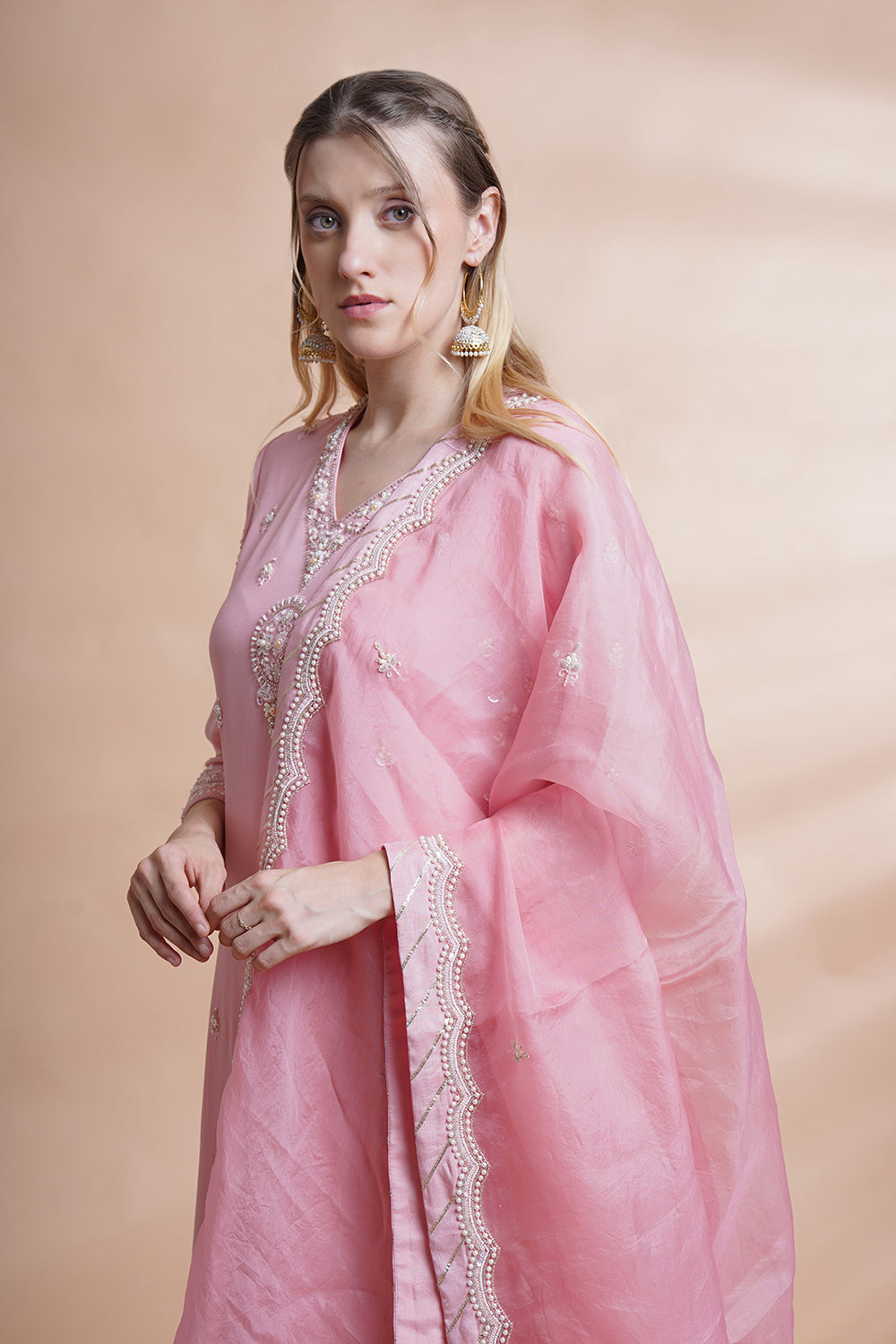 Pink Georgette Kurta Set