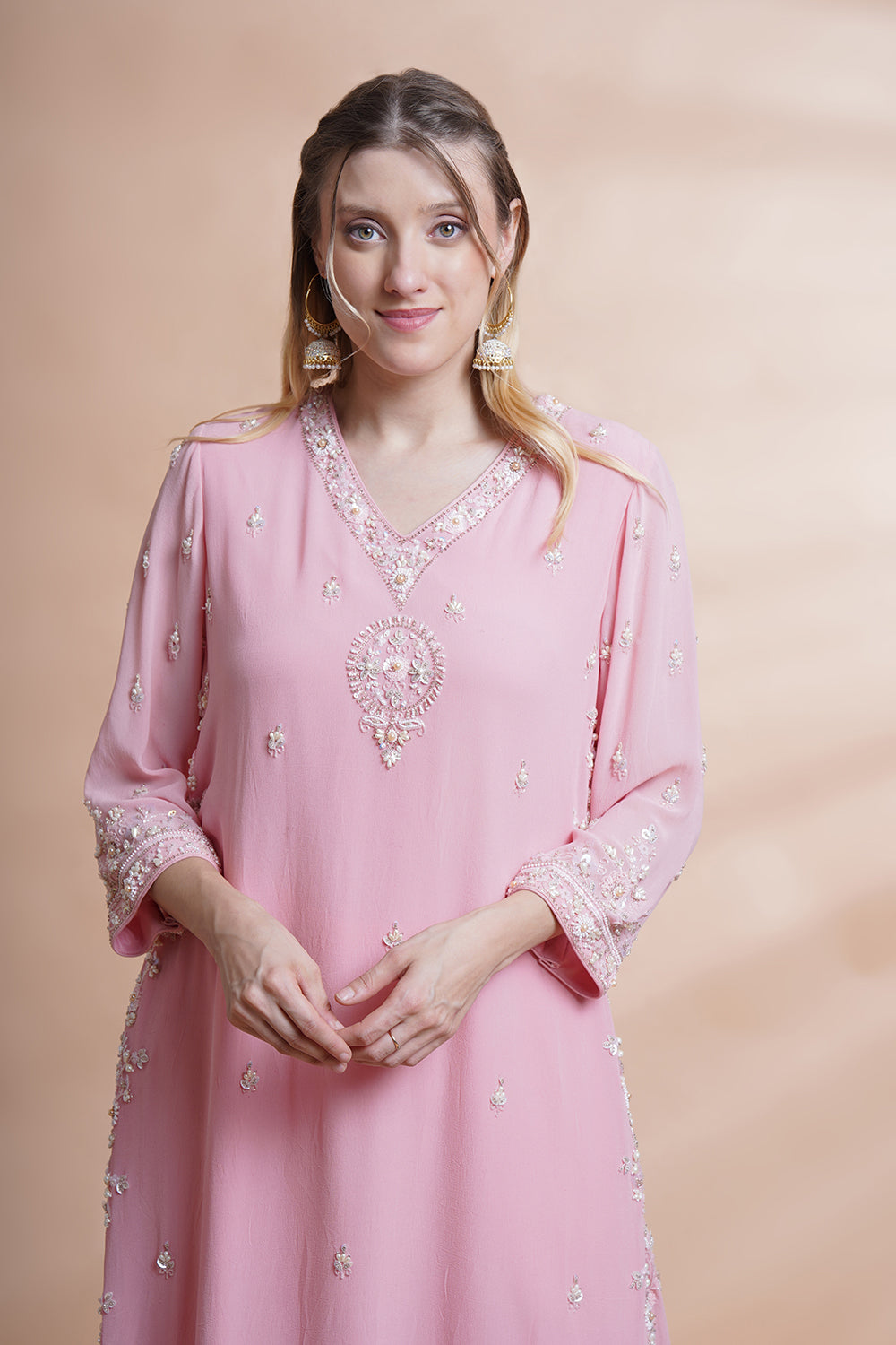 Pink Georgette Kurta Set