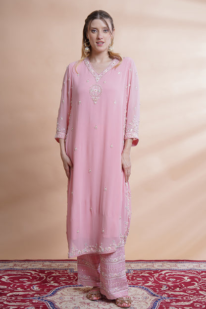 Pink Georgette Kurta Set