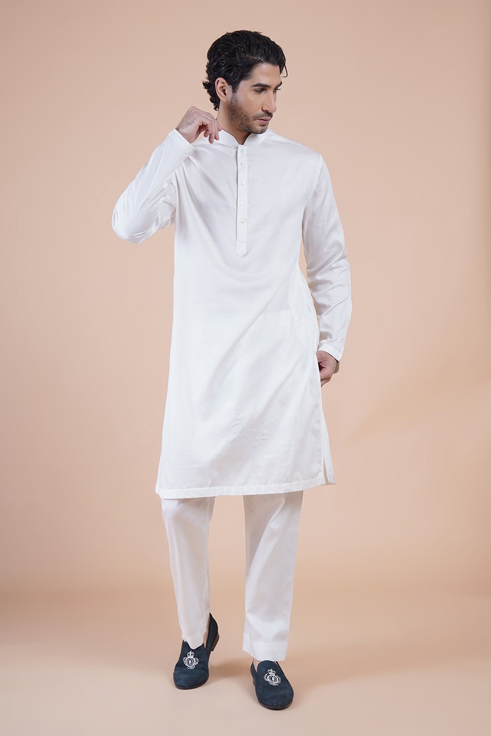 White Embroidered Kurta Set