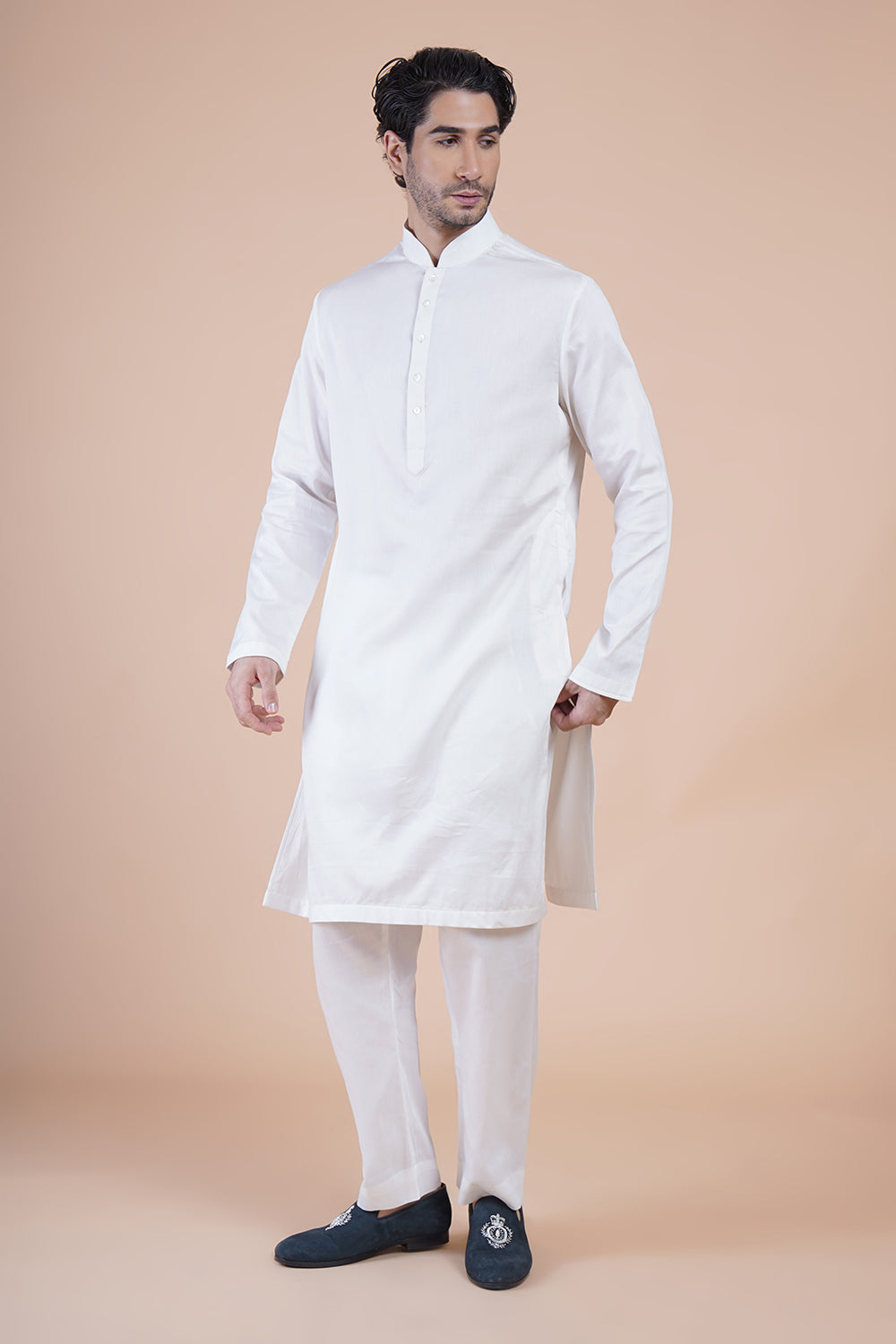 White Embroidered Kurta Set