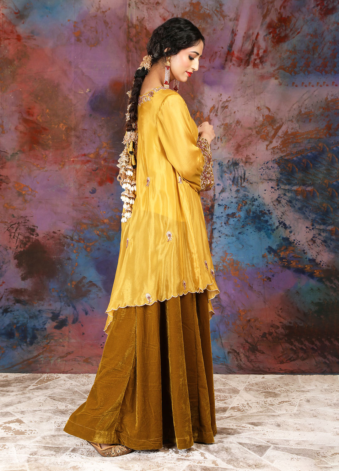 Sharara Set - Honey Gold