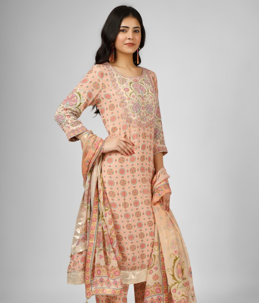 Printed Silk Georgette Stylised Kurta Suit Set