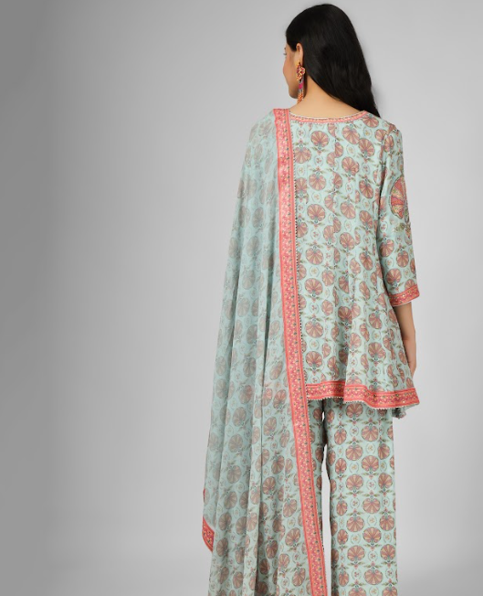 Printed Silk Georgette Stylised Kurta Set