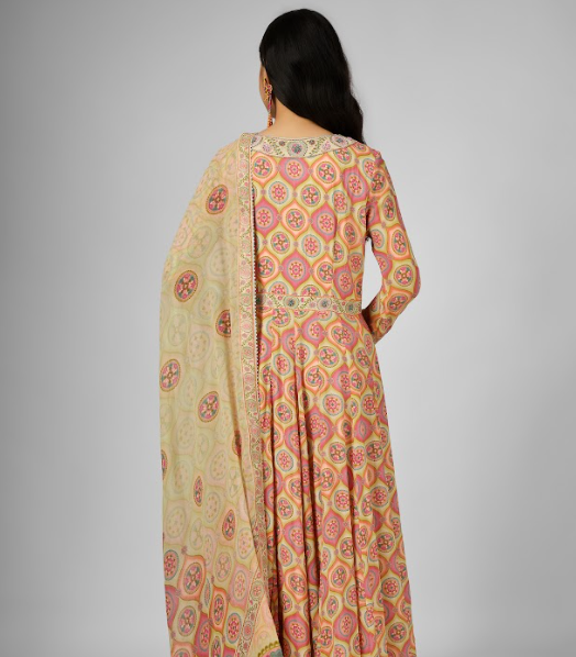 Printed Silk Georgette Anarkali Set