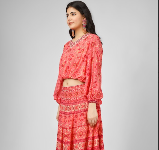 Printed Silk Georgette Co-Ord Set