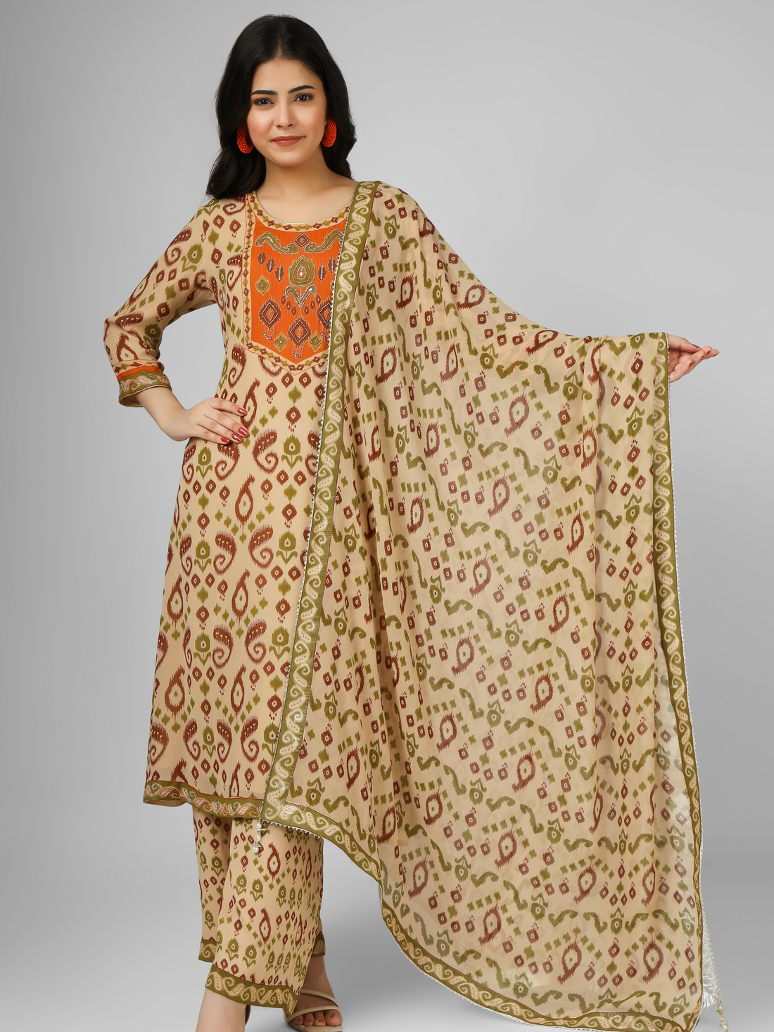 Printed Silk Georgette Kurta Suit Set