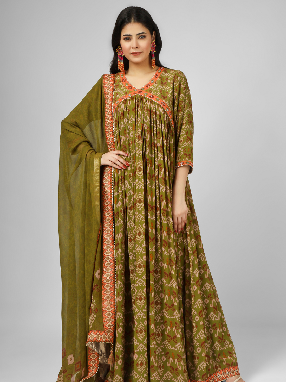 Printed Silk Georgette Anarkali Set