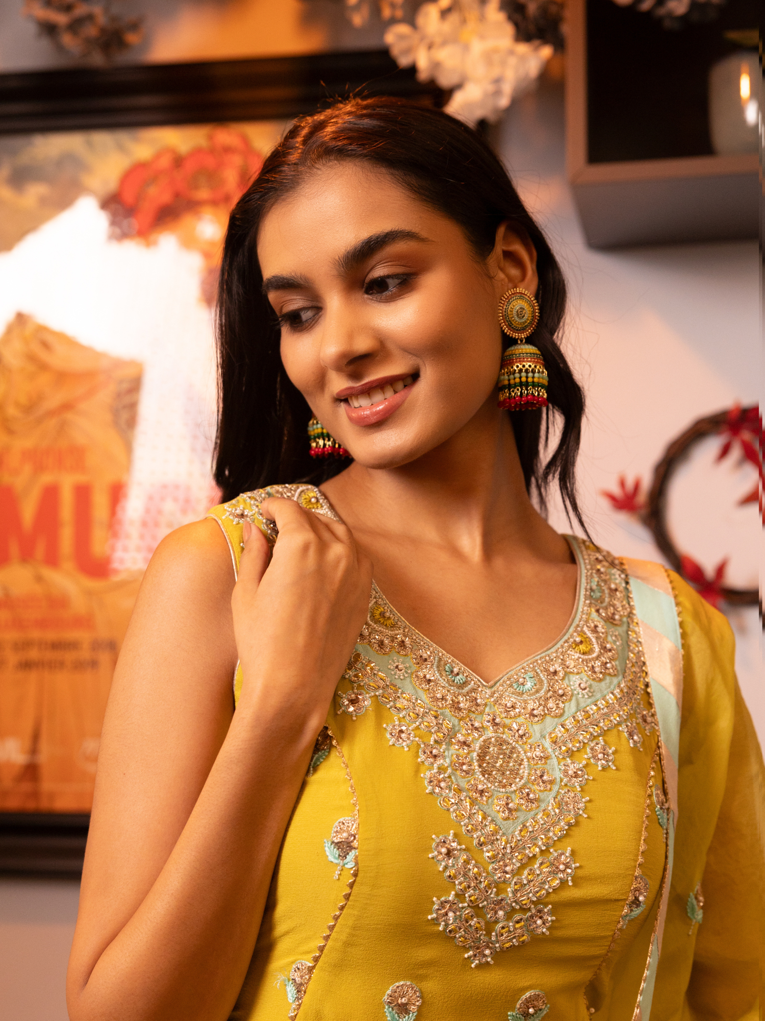 Yellow Embroidered Kurta Sharara Set