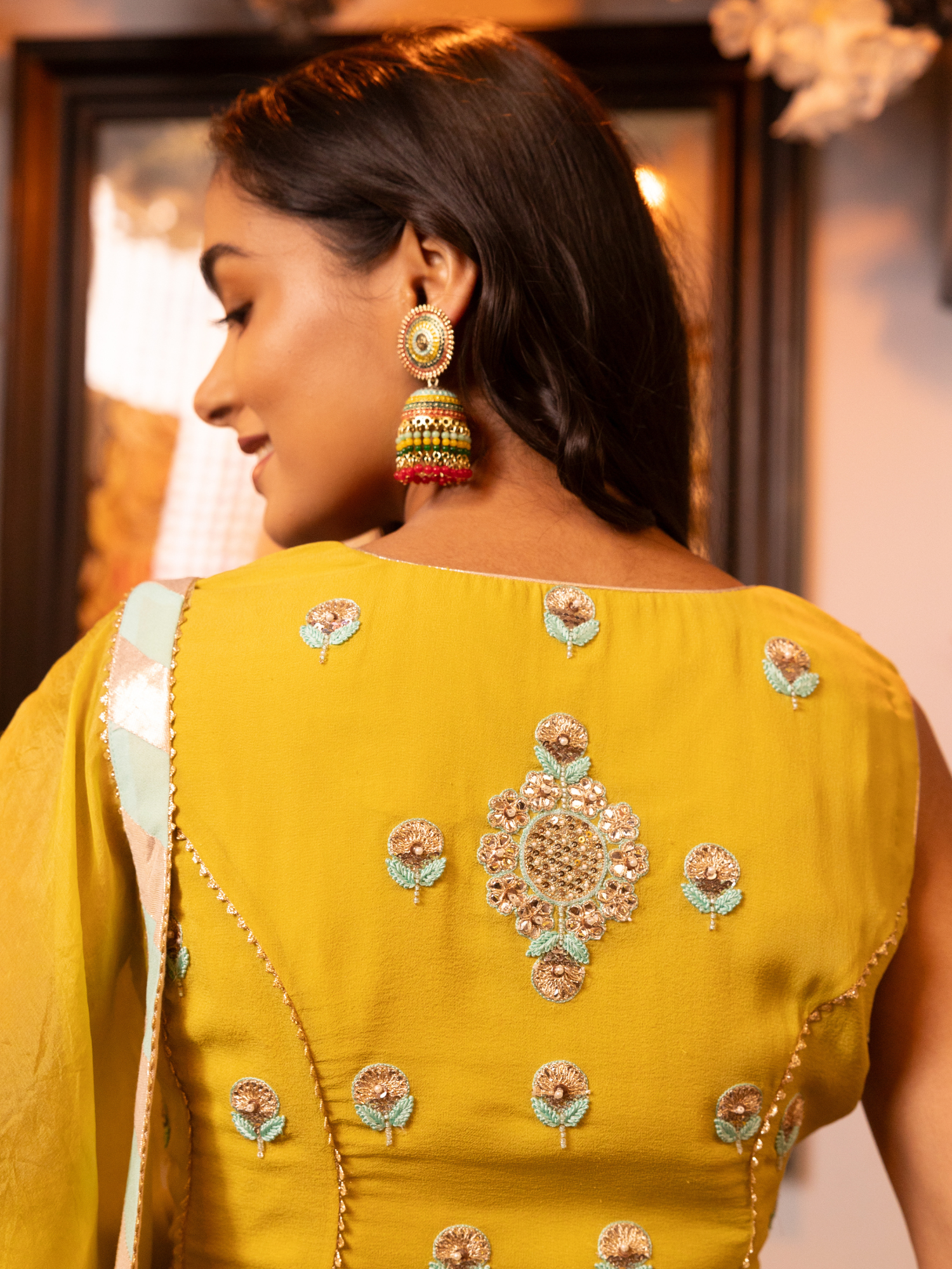 Yellow Embroidered Kurta Sharara Set