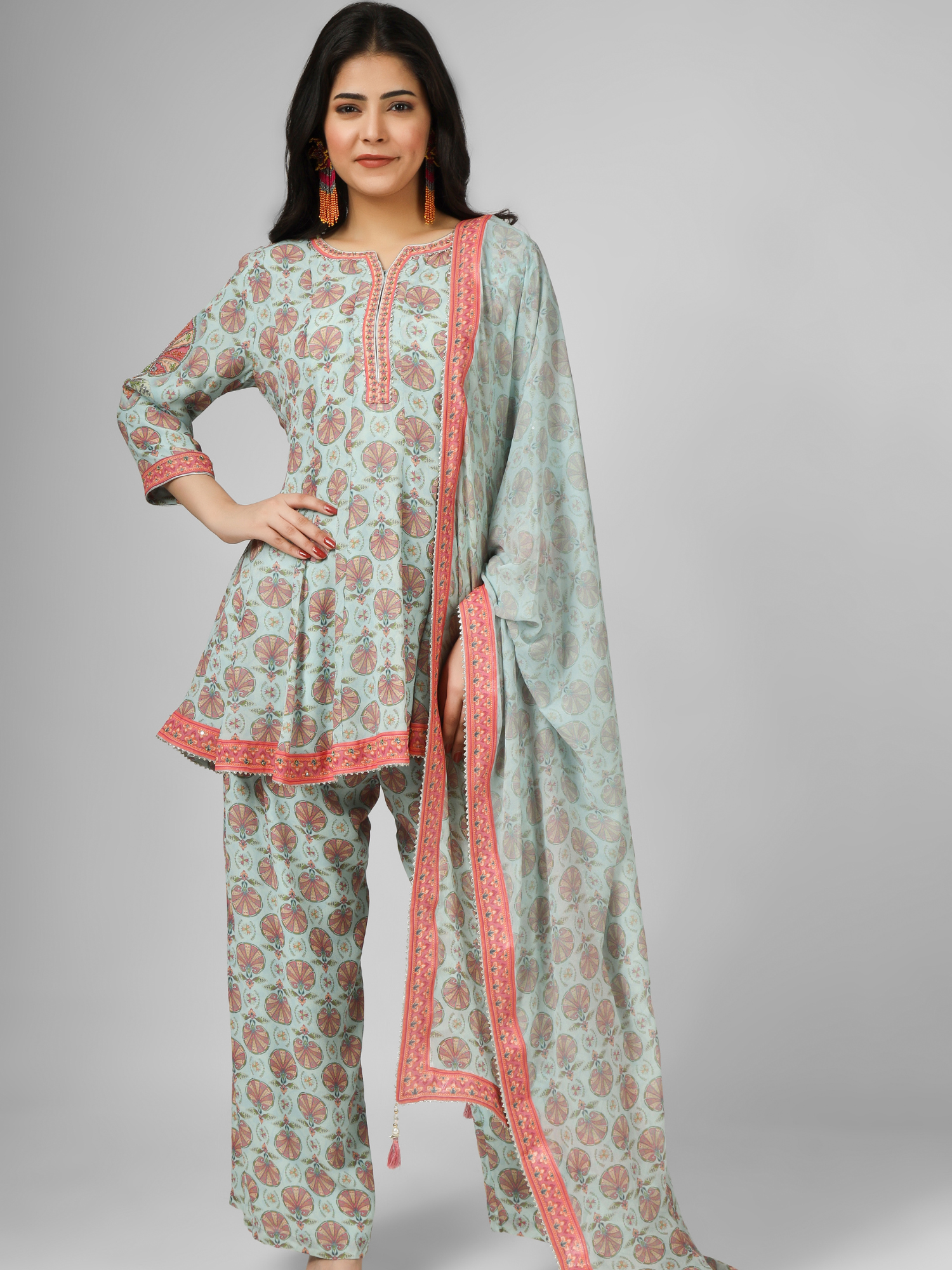 Printed Silk Georgette Stylised Kurta Set