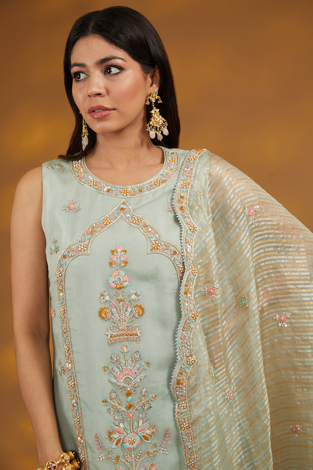 Blue Otganza Hand Embroidered Kurta Set