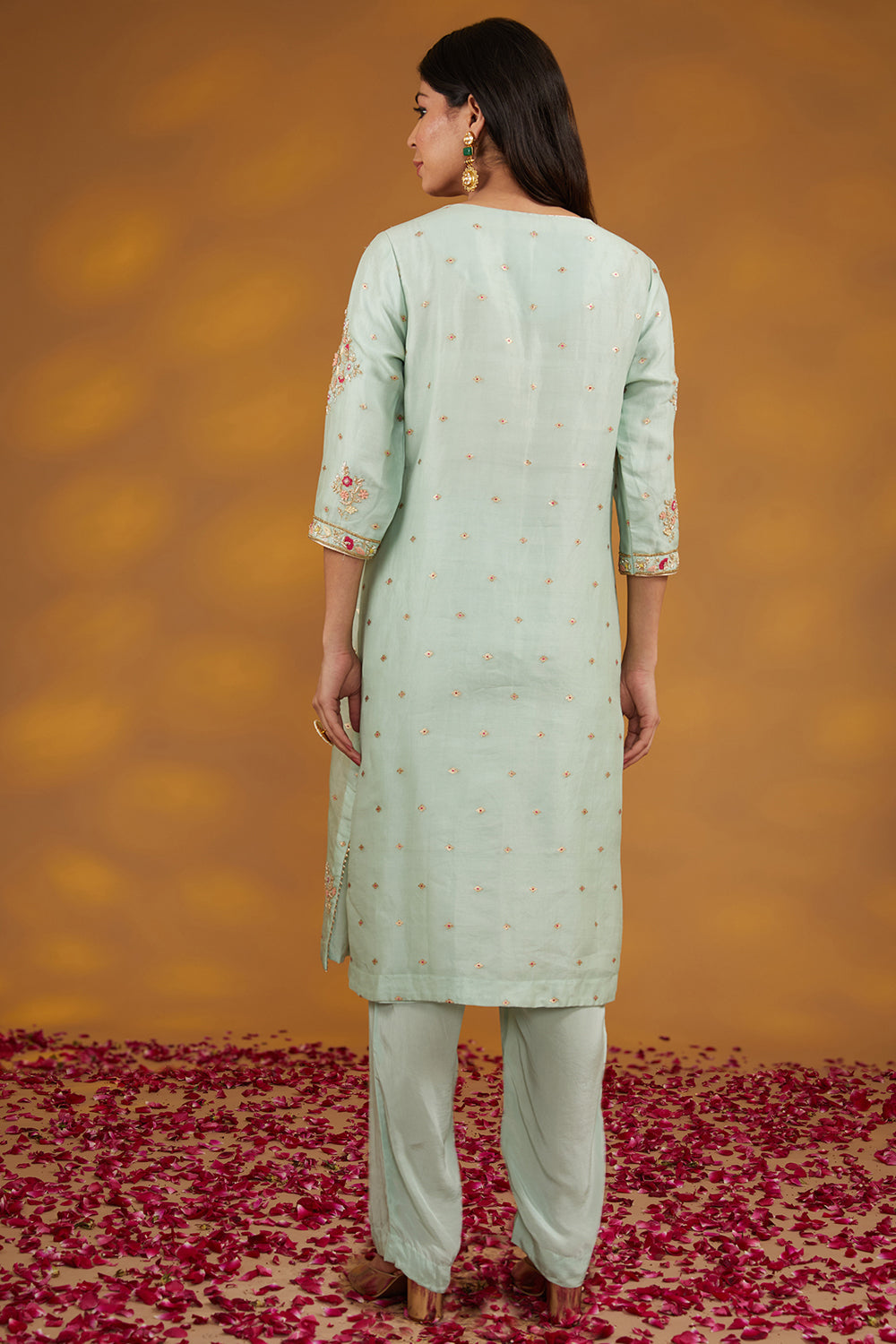 Blue Otganza Hand Embroidered Kurta Set